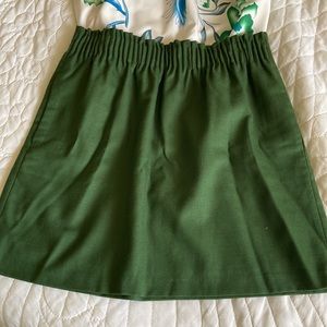J Crew wool blend deep green mini skirt